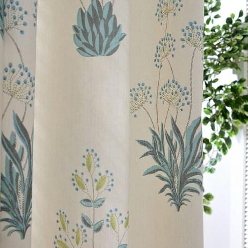 Cleon Cotton Linen Printe Pastoral Window Curtains for Living Room Bedroom Kitchen Blackout Luxury Curtain Drape Home Decorative