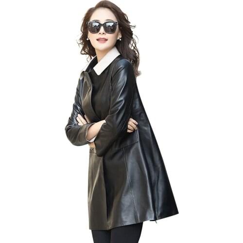 Spring Autumn Coat Women Clothes 2020 Korean Vintage Sheepskin Coat Real Genuine Leather Jacket Leather Jacket