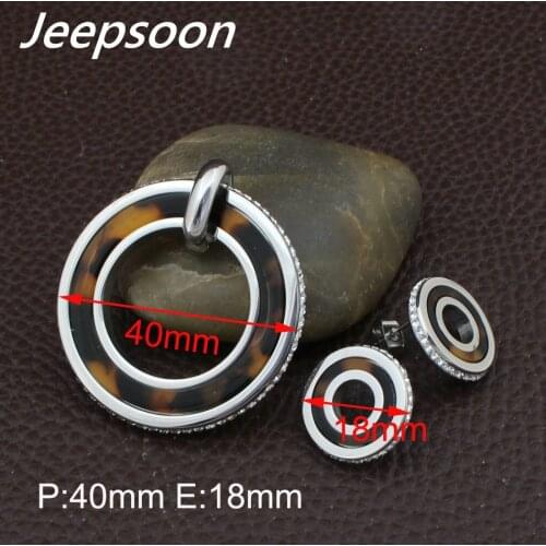 Womens Fashion Silver Color Round Stainless Steel Jewelry Pendant Earrings Sets For Women SBJFFICC1 Jewels Store