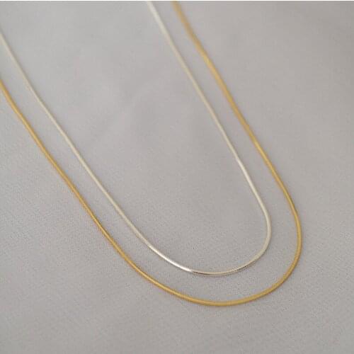 Women very thin gold plated chain necklace real gold plated basic torque