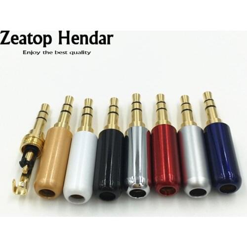 10Pcs Copper 3.5 mm Audio Jack with Clip Gold Plated 3 Pole Male Adapter Earphone Plug for DIY Stereo Headphone