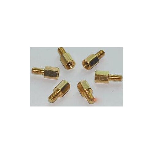 100pcs/lot 6 + 6 pillars 6 mm high 6MM M3 hexagon copper pillars Spacer