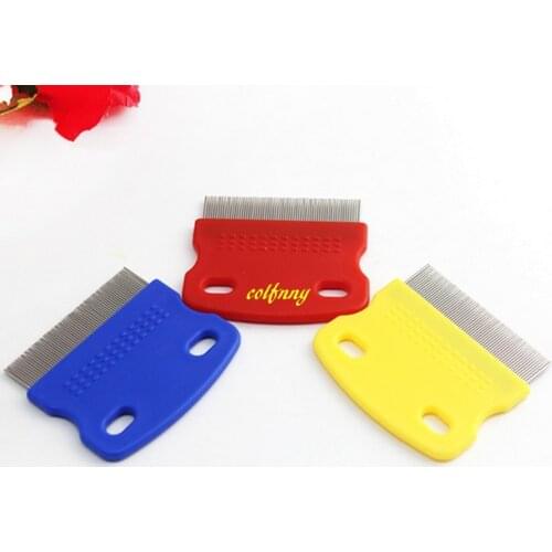100pcs/lot Fast Shipping Pet Dog Cat Clean Comb Metal Lice Comb Small Pet Nit Lice Mini Comb random color