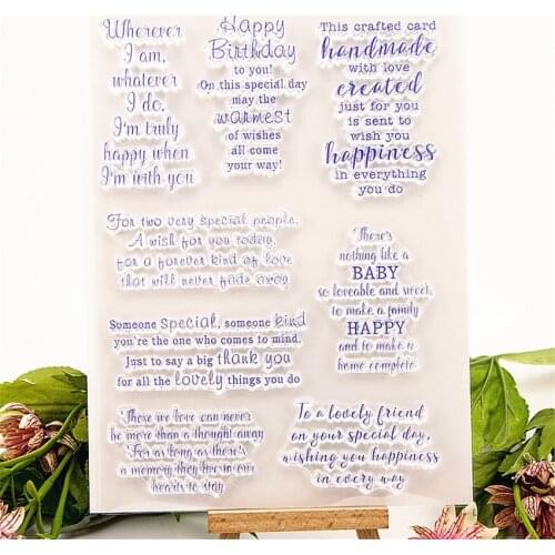15x21cm Romantic words Transparent Clear Stamps Silicone Seals Roller Stamp DIY scrapbooking photo album/Card Making