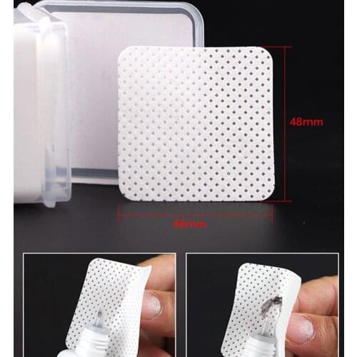 200PCS Lint-Free Paper Cotton Wipes Eyelash Glue Remover Wipe The Mouth Of The Glue Bottle Prevent Clogging Glue Cleaner Pads