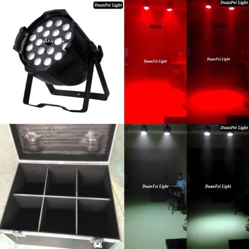 6IN1 Flycase Packing 12pcs/lot 18*10w RGBW 4in1 led par zoom colorful wash spot par cans led lyre stage lighitngs
