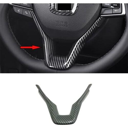 ABS Carbon fiber For Honda Insight 2018 2019 Accessories Car Styling Steering wheel Button frame Cover Trim 1pcs