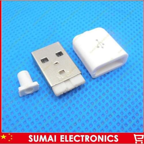 Free Shipping 200sets DIY 3 in 1 2.0 USB connector A type USB Male Plug + Plastic shell
