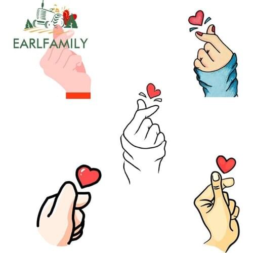 EARLFAMILY 13cm Gesture Than Heart Car Stickers Laptop Refrigerator Skateboard Waterproof JDM Accessoires Vinyl Material Decals