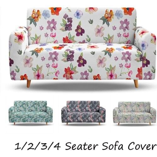 Elastic Flowers Printed Tiger Chair Cover For Living Room Armrest Sofa Cover Coffee Shop Internet Bar Hotel Dust-proof Slipcover