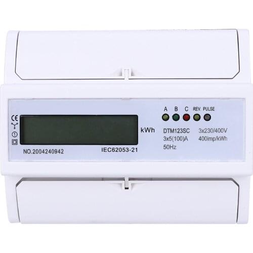 Electric Energy Meter 230/400V 5-100A Energy Consumption Digital Power Meter 3 Phase KWh Meter with LCD