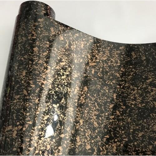 Gloss Gold 3D Forged Carbon Fiber Wrapping Vinyl Film Motorcycle Stickers Decals Auto Accessories Wrap Foil