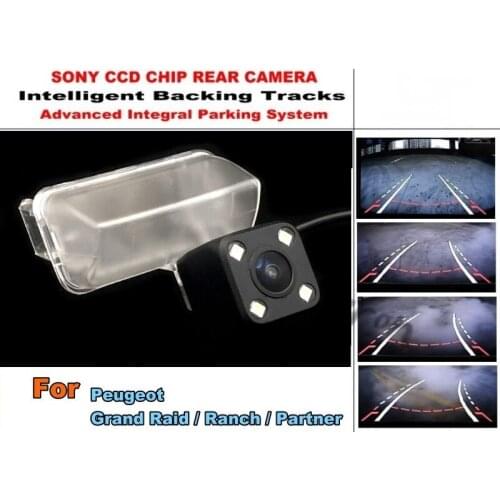 Intelligent Car Parking Camera / with Tracks Module Rear Camera CCD Night Vision For Peugeot Grand Raid / Ranch / Partner