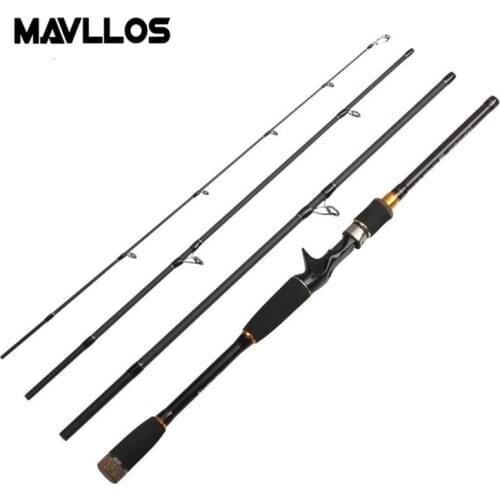 Mavllos Portable Carbon Fishing Rod 2.1m 2.4m 2.7m Lure Weight 10-25g 4 Sections 12-25LB Saltwater Spinning Rod Pesca