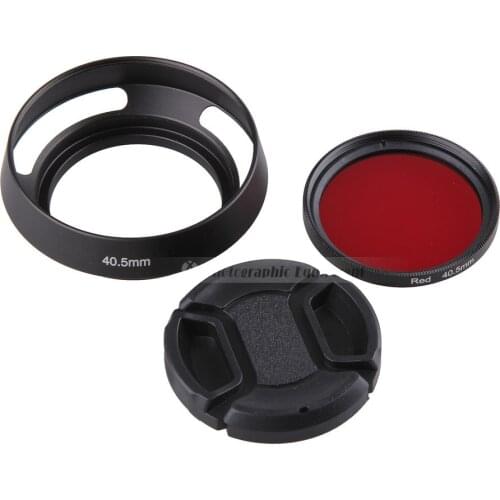 Camera Lens Hood Metal 37/40.5/43/46/49/52/55/58/62/67/72/77mm + Lens Cap+ Lens Filter for pentax Canon Olympus Sony Fujifilm