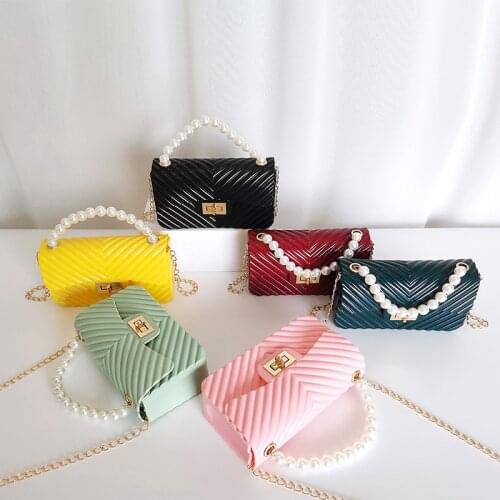 Girls Mini Purses 2021 Cute Crossbody Bags for Kids Small Coin Wallet Pouch Baby Party Simulated Pearl Hand Bags Tote Gifts