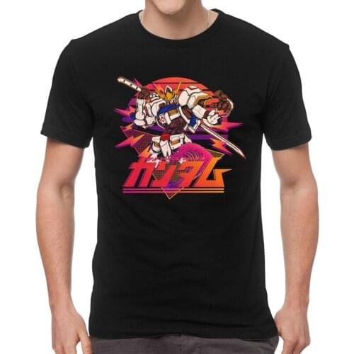 Vintage Gundam Barbatos Lupus T Shirts Men Short Sleeve Cotton T-shirt Mech Robot Manga Mecha Gunpla Tee Tops Fashion Tshirts