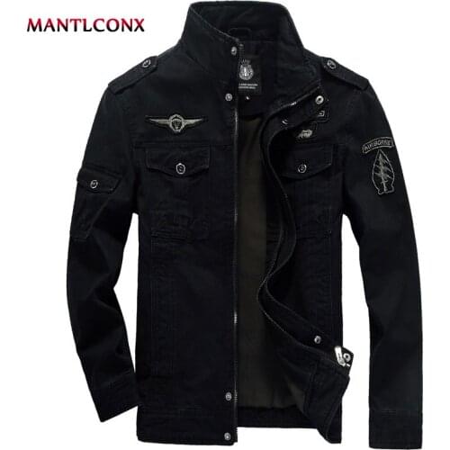MANTLCONX Mens Military Jacket Cargo Plus Size M-6XL Casual Man Jackets Army Clothes Air Force Autumn Casual Cargo Jacket Male