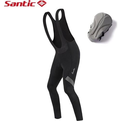 Santic Mens Cycling Bib Pants Padded Bicycle Breathable Long Tights Compression Bike Winter Trousers Riding Sports Leggings