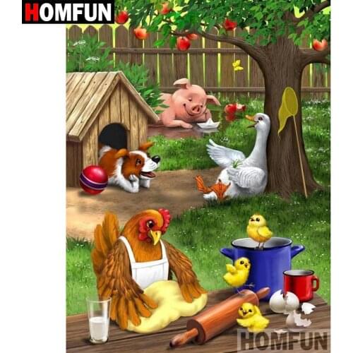 HOMFUN 5D DIY Diamond Painting Full Square/Round Drill "Cartoon poultry" Embroidery Cross Stitch gift Home Decor Gift A08582