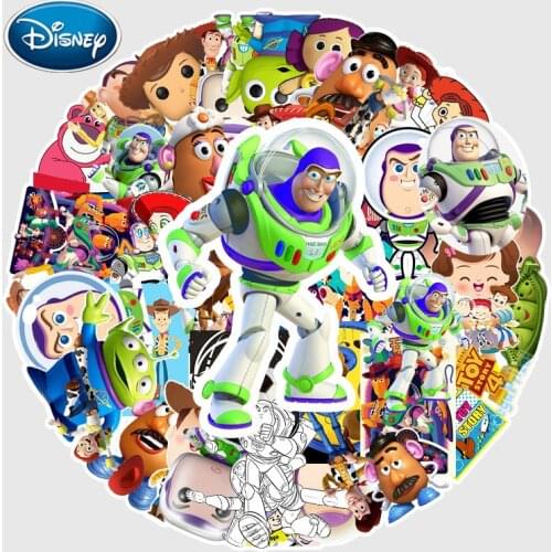 Disney 53pcs Toy story Cartoon Stickers for Car Styling Bike Motorcycle Phone Laptop Travel Luggage Cool Funny Sticker JDM Decal