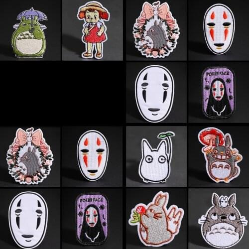 Cartoon Animal My Neighbor Totoro Patches for Clothes No Face Man Dumbo Anime Embroidery Appliques Child Clothing Accessories