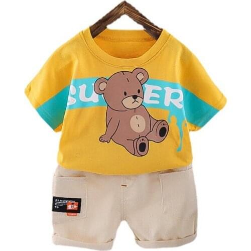 New Summer Newborn Baby Girl Clothes Children Boys Cartoon Cotton T-Shirt Shorts 2Pcs/Set Toddler Casual Costume Kids Tracksuits