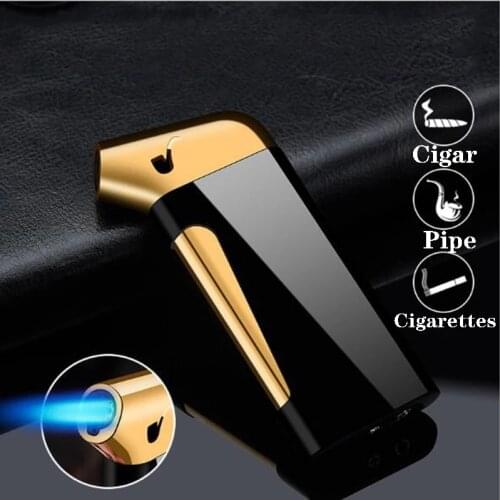 New Creative Windproof Cigar Pipe Lighter Jet Metal Compact Butane Gas Inflated Torch Cigarette Candle Lighter Smoking Gift