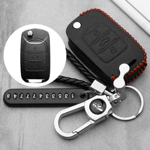 New Arrival Car key ring leather Auto car key case cover for BaoJun 510 310W 730 560 630 Folded key car styling