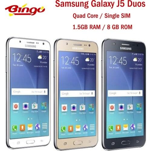 Samsung Galaxy J5 Duos Dual Sim Original Unlocked Android Mobile Phone Quad Core 5.0" 13MP 3G&4G GSM LTE RAM 1.5GB ROM 8GB