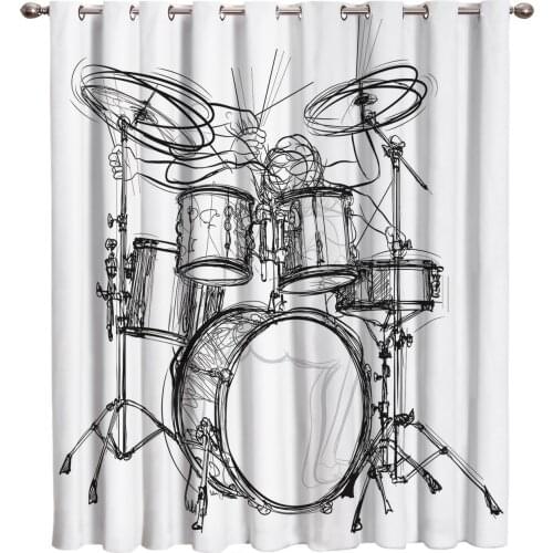 Shelf Drum Rock Music Kitchen Outdoor Bedroom Indoor Decor Kids Window Treatment Hardware Sets Curtain Panels With