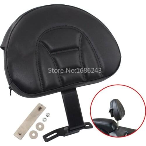 Motorcycle Backrest Adjustable Plug In Driver Rider Seat Cushion Pad Black For Harley Fatboy Heritage Softail 2007-2019