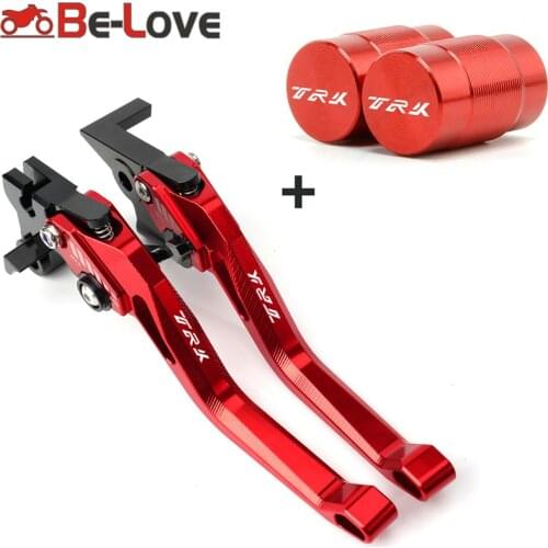 High Qulaity Adjustable Motorcycle Short Brake Clutch Levers & Tire Valve caps Cover For Benelli TRK502 trk 502 2017-2018