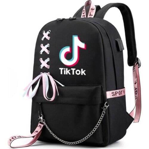 Tik Tok Casual Usb Charge Backpack Boys Girls School Bag Men Women Rucksack School Bag Teens Daily New Knapsack