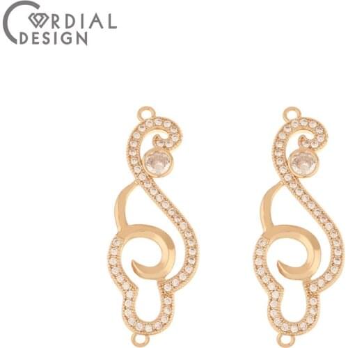 Cordial Design 30Pcs 12*34MM Jewelry Accessories/CZ Charms/Hand Made/DIY Connectors/Earring Making/Jewelry Findings & Components