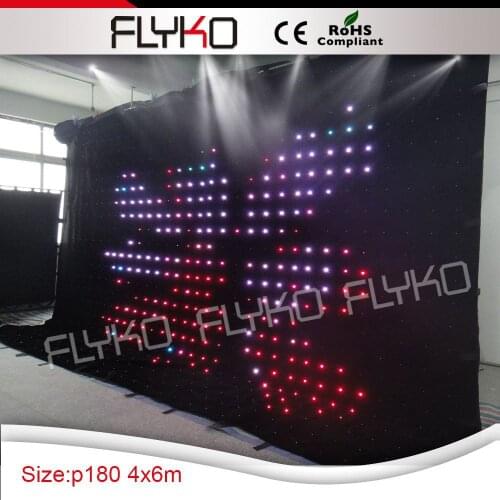 Pitch 18 LED video Curtain Off Line Mode lights For Wedding Backdrops or dj stage/ night bar background wall