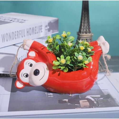 5.91x5.51x3.15in Nordic Hanging Flower Pot Ceramic Large-caliber Flower Pot Holder Ceramic Fleshy Raw Stone Household Flowerpot