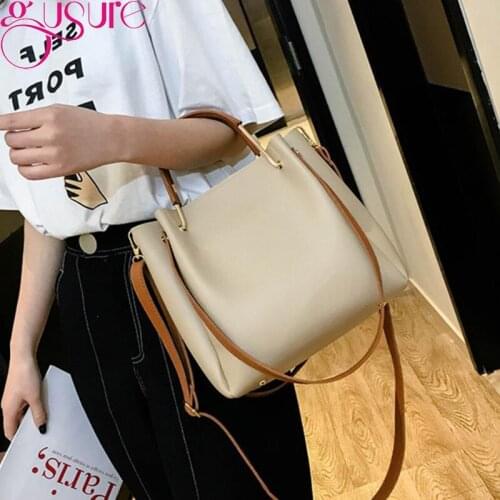 Gusure Women Handbags Luxury Designer Fashion Female Big Capacity Single Shoulder Bag Crossbody Bags Pu Leather Bucket Handbag