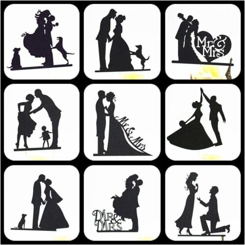 Cake Topper Wedding Party Decoration Bride And Groom Cake Topper Party Supplies Black Cupcake Toppers Mr Mrs Wedding Cake Topper