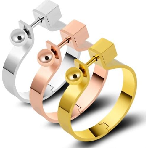 Shackle Screw Lover Bangle Men Jewelry Stainless Steel Bracelet Gold Silver Original Design Punk Rock Big Round Pulseiras