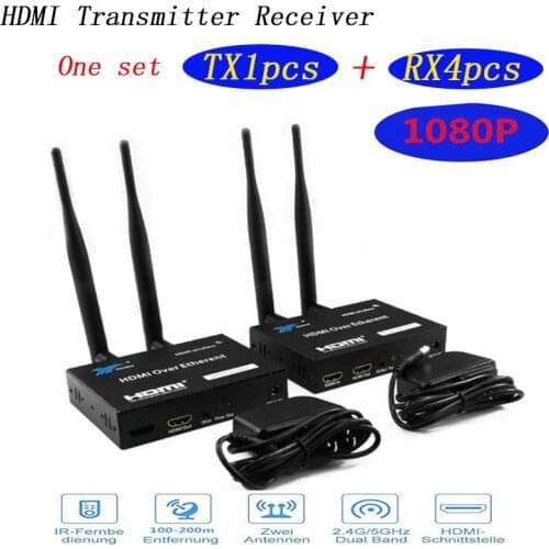 5GHz Wireless Transmission HDMI Extender Transmitter Receiver Video Converter 100M 200M Wireless Wifi HDMI Sender DVD PC to TV 1