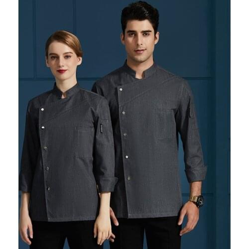 Unisex Stand Collar Chef Coat Bakery Food Service Kitchen Jackets Catering Restaurant Hotel Cooking Cook Wear Sushi Uniform