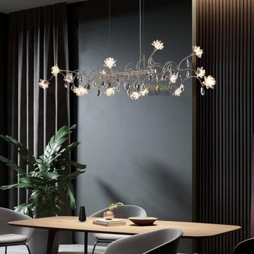 Foreign crystal restaurant chandelier 2021 new post-modern luxury bar dining room fashion exhibition hall decorative lights