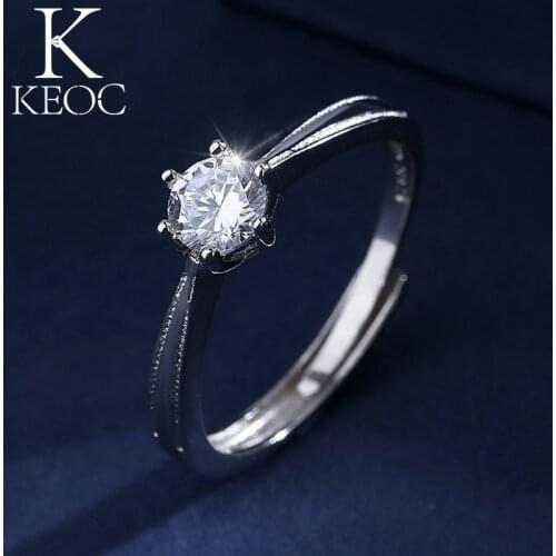 Keoc 2021 New Summer Adjustable Ring Women Korean Fashion Jewelry AAACZ Wedding Bride Valentines Day Luxury Gift Accessories