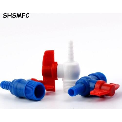 1-5pcs1/2" Male Thread Pagoda Plastic Hose Ball Valve Liquid Flow Regulate Valve Irrigation Aquarium Pipe Connector