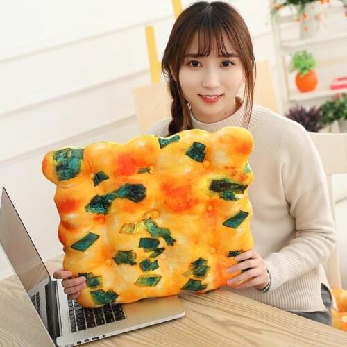 40cm plush cute 3d Simulation cookies Scallion pancake stuffed soft Pillow cushion good quality christmas gift for kid