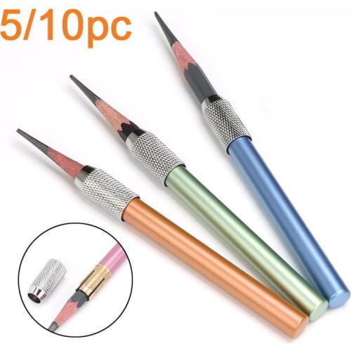 5/10pcs Metal Single Head Spiral Pencil Extender Art Sketch Crayon Extender Art Student Painting Tools School Stationery