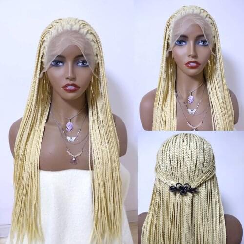 613 Twist Braids Wig For Black Women 26 Inches Long Straight Synthetic 13*4 Lace Front Wigs With Baby Hair Preplucked
