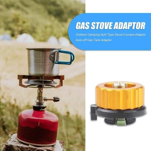 Outdoor Camping Hiking Stove Burner Adaptor Split Type Furnace Converter Connector Auto-off Gas Cartridge Tank cylinder Adapter