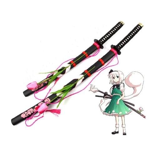 Anime Touhou Project Cosplay Props Youmu Konpak Cosplay Weapons Wooden Sword Cosplay Sword for Halloween Stage Performance Prop